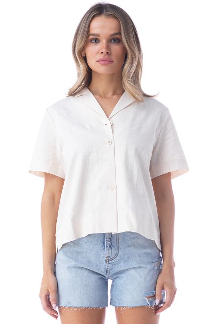 LOLA CROPPED BUTTON UP TOP