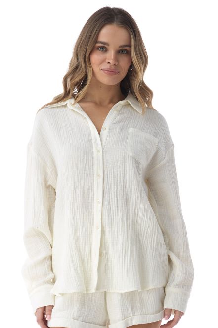 LORELAI BUTTON UP GAUZE TOP