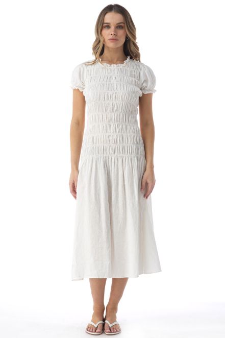 ZADIA LINEN MIDI DRESS