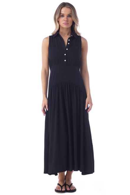 MELPOMENE SLEEVELESS MIDI DRESS