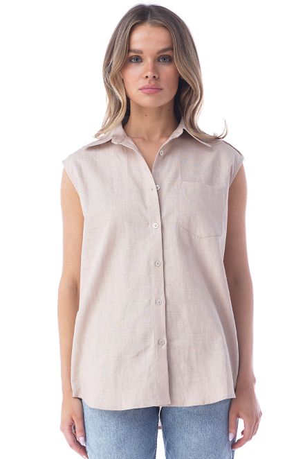 PHOEBUS SLEEVELESS BUTTON UP TOP